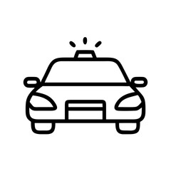 Police Car Icon for Law Enforcement and Security Themes
