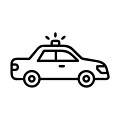 Police Car Icon for Law Enforcement and Security Themes