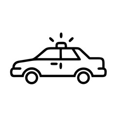 Police Car Icon for Law Enforcement and Security Themes