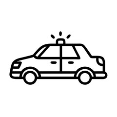 Police Car Icon for Law Enforcement and Security Themes