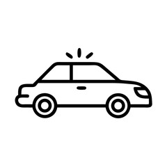 Police Car Icon for Law Enforcement and Security Themes