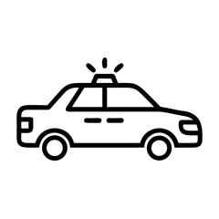 Police Car Icon for Law Enforcement and Security Themes