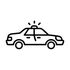 Police Car Icon for Law Enforcement and Security Themes