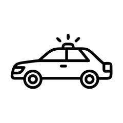 Police Car Icon for Law Enforcement and Security Themes