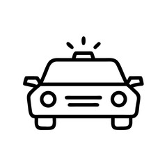 Police Car Icon for Law Enforcement and Security Themes