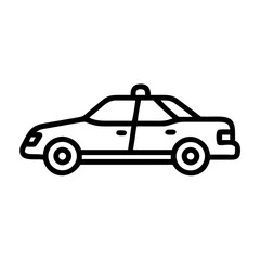 Police Car Icon for Law Enforcement and Security Themes