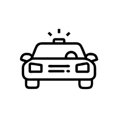 Police Car Icon for Law Enforcement and Security Themes