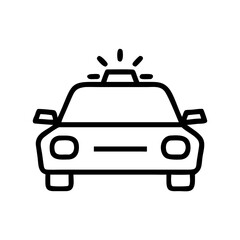 Police Car Icon for Law Enforcement and Security Themes