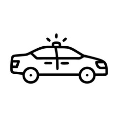 Police Car Icon for Law Enforcement and Security Themes