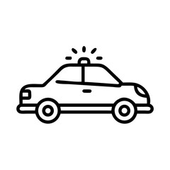 Police Car Icon for Law Enforcement and Security Themes