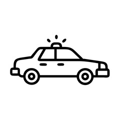 Police Car Icon for Law Enforcement and Security Themes