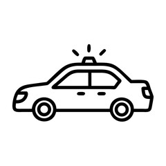 Police Car Icon for Law Enforcement and Security Themes