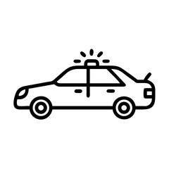 Police Car Icon for Law Enforcement and Security Themes