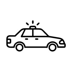Police Car Icon for Law Enforcement and Security Themes
