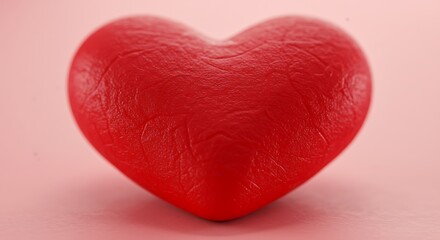 Obraz premium Crimson Heart: Textured Love, Gentle Hues AI Generated