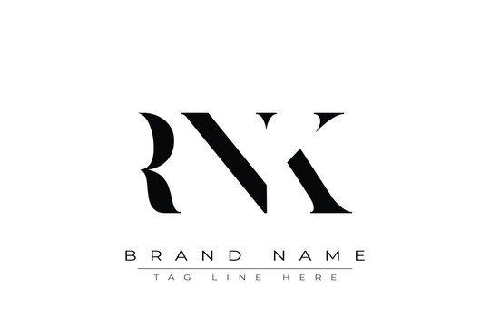 RNK abstract letter logo design. This logo is designed by three abstract letters.