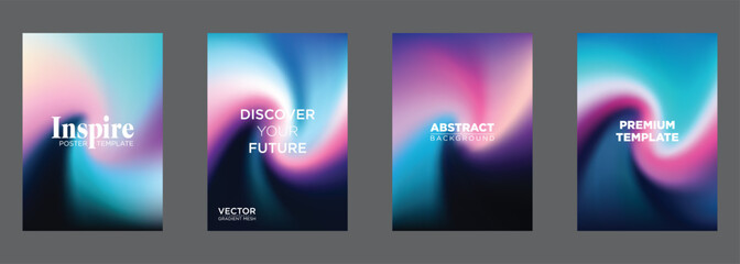 Abstract Gradient Mesh Poster Templates Premium Design Backgrounds © MdJayedBin