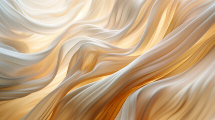 Golden light streaming through translucent silk fabric, forming abstract folds and soft shadows. A premium visual with poetic mood, refined texture, and gentle warmth. Ideal for fine art, editorial de