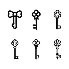 set of old keys vector 