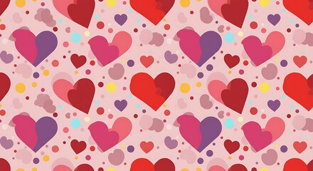 Joyful Hearts: Pink & Red Love Pattern AI Generated