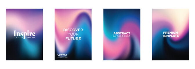 Fototapeta premium Fluid Gradient Mesh Poster Templates Abstract Background Designs