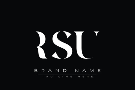 RSU abstract letter logo design. This logo is designed by three abstract letters.