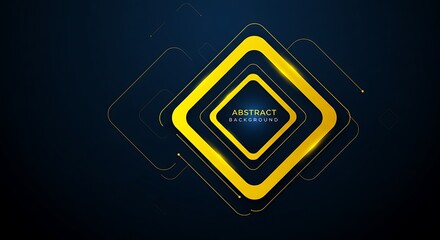 Golden Geometry: Abstract Dark Blue & Gold Design AI Generated