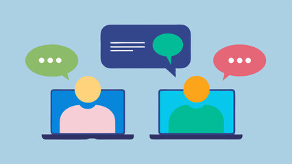 Comment Section Interaction Two speech bubbles above a laptop screen one from an experienced trader giving advice and another from a novice trader asking questions showcasing the