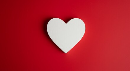 White Heart, Red Background: A Simple Love Story AI Generated