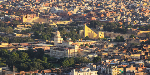 Historic Jal Mahal in the middle of the Man Sagar Lake at Jaipur city, Rajasthan, India.