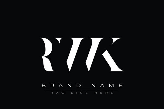 RWK abstract letter logo design. This logo is designed by three abstract letters.
