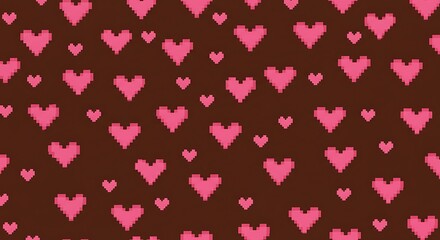 Pixelated Hearts: Dark Chocolate Romance AI Generated