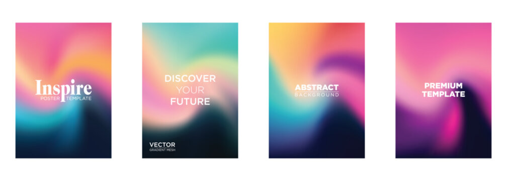 Abstract Gradient Mesh Backgrounds Premium Poster Templates