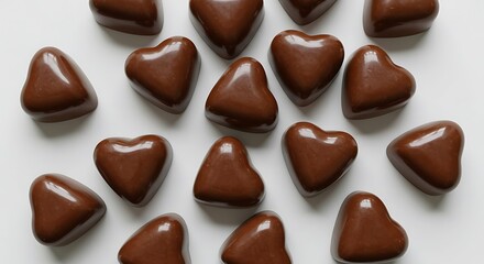 Sweet Surrender: A Scatter of Chocolate Hearts AI Generated