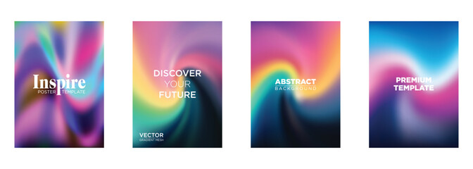 Vibrant Gradient Mesh Poster Templates Abstract Backgrounds