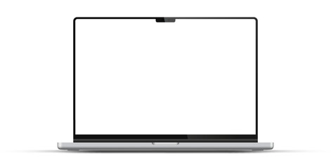 Modern laptop mockup front view, isolated on white background. Notebook mockup for ui ux app and website presentation Stock Vector illustration.