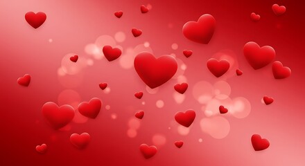 Obraz premium Crimson Hearts: A Romantic Digital Celebration AI Generated