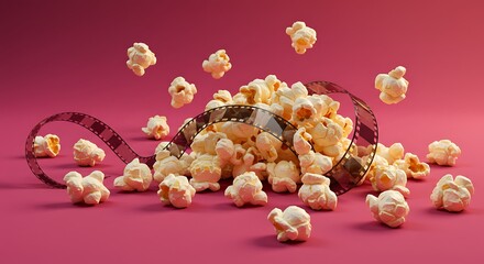 Popcorn & Film: A 3D Render of Cinematic Delight AI Generated