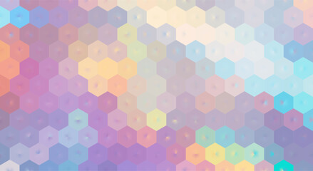 Soft pastel abstract background with 3D hexagonal pattern