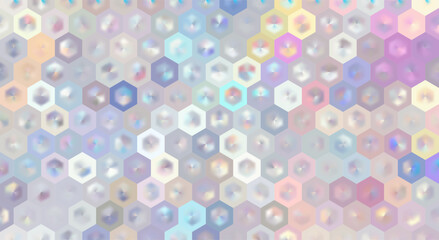 Soft pastel abstract background with 3D hexagonal pattern
