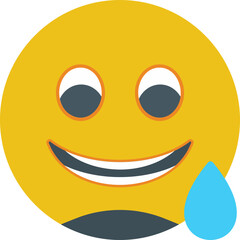 Grinning Face with Sweat Icon