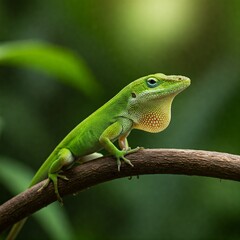 Fototapeta premium green lizard on a branch