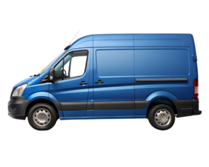 blue van isolated on white