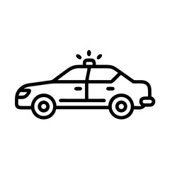 Police Car Icon for Law Enforcement and Security Themes