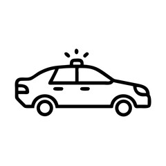 Police Car Icon for Law Enforcement and Security Themes