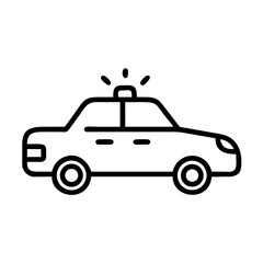 Police Car Icon for Law Enforcement and Security Themes