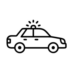 Police Car Icon for Law Enforcement and Security Themes