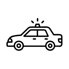 Police Car Icon for Law Enforcement and Security Themes
