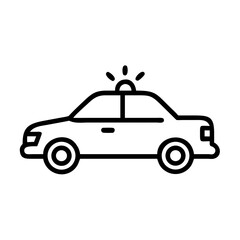 Police Car Icon for Law Enforcement and Security Themes