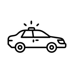 Police Car Icon for Law Enforcement and Security Themes